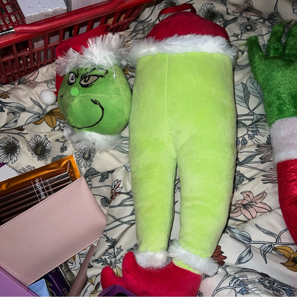 Green and Red Plush Grinch Christmas Tree decor - Picture 2 of 3
